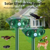 Ultrasonic Cat Dog Repellant Outdoor Solar Power Motion Sensor Garden Repellers Rechargeable Waterproof Cat Dog Animal Deterrent
