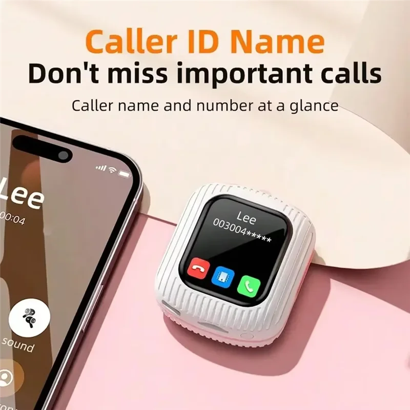 Écouteurs multifonctionnels intelligents sans fil à écran tactile avec suppression du bruit ENC, connectivité Bluetooth - Blanc Orange