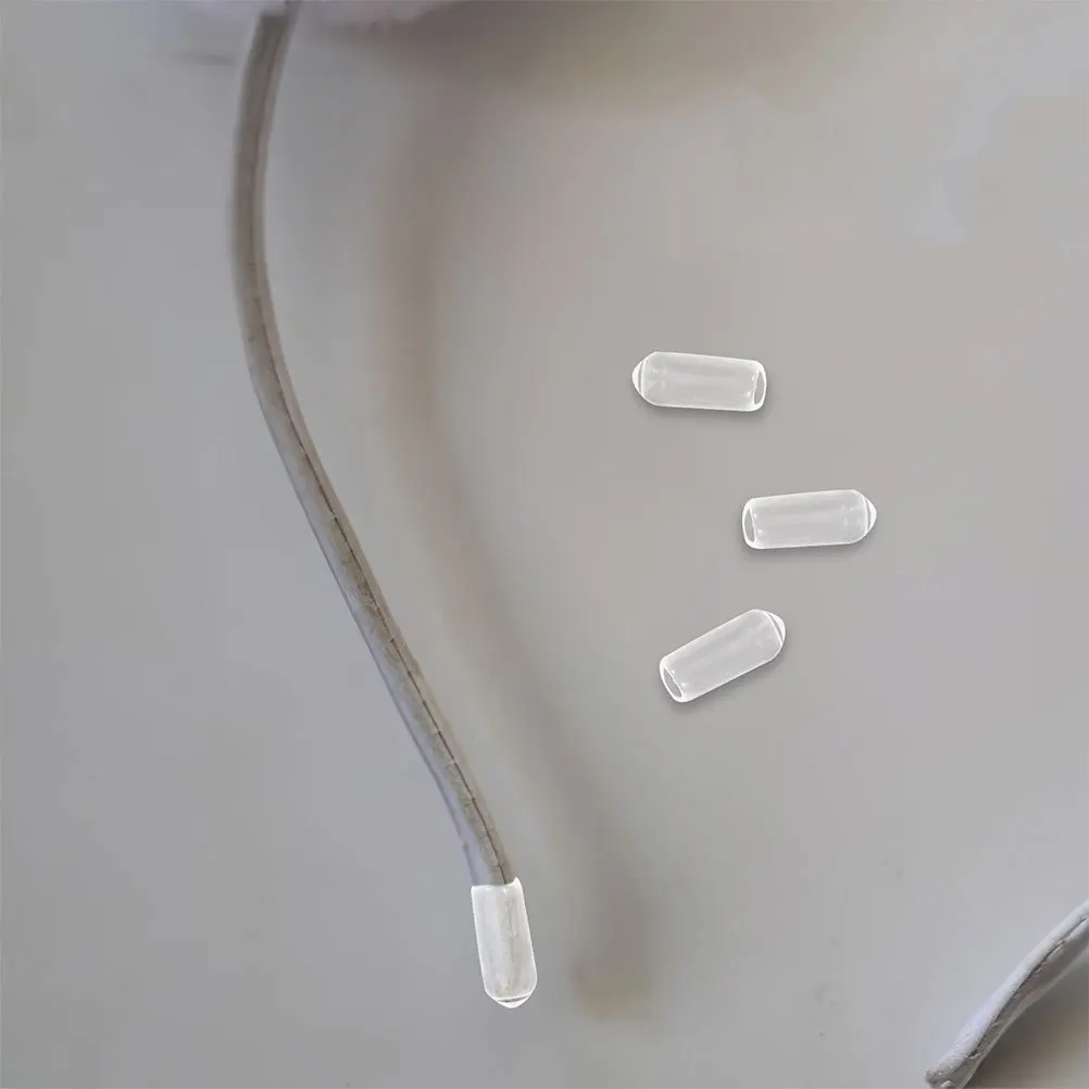 

200Pcs Hairband End Caps Rubber Soft Headband Protector Tips Comfortable Hair Band Replacement DIY Accessories Hairband End