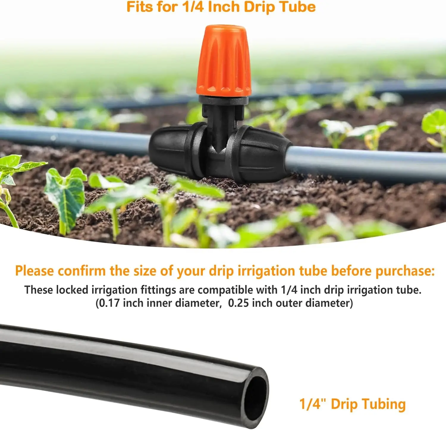 10M-30M Mist Irrigation Kits Plant Watering System, 1/4”Drip Tubing Hose and Two-Ways Connector, Locking Misters, DIY Automatic