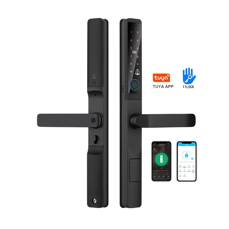 Hot Sale Waterproof Digital Sliding Lock With WiFi APP TTLock Fingerprint Code Card Keyless Aluminum Slim Smart Door Lock