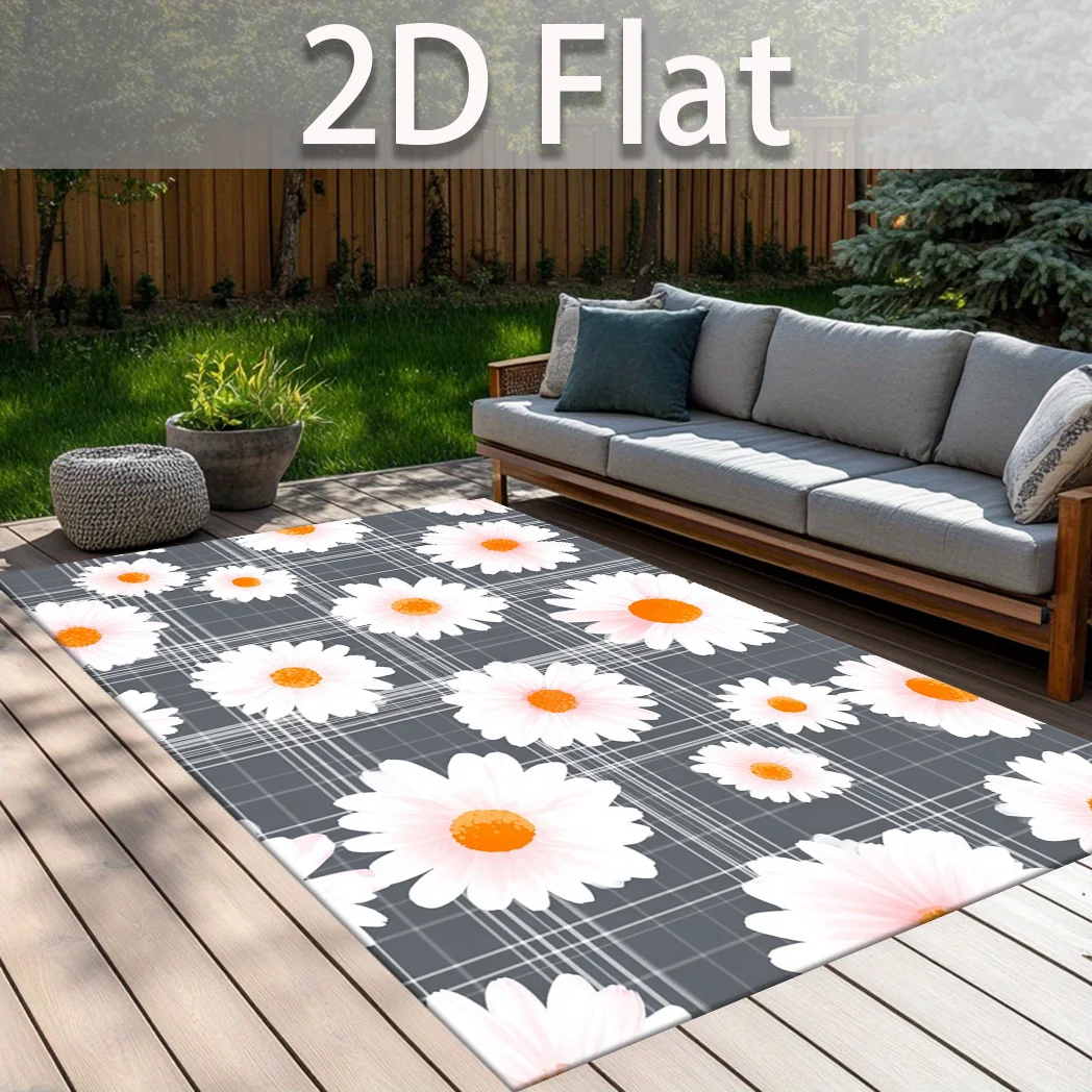 Daisy Flower Carpet Living Room Large Rug Plaid Pattern Bedroom Decor Floral Area Rugs Sofa Floor Mat Garden New Gift