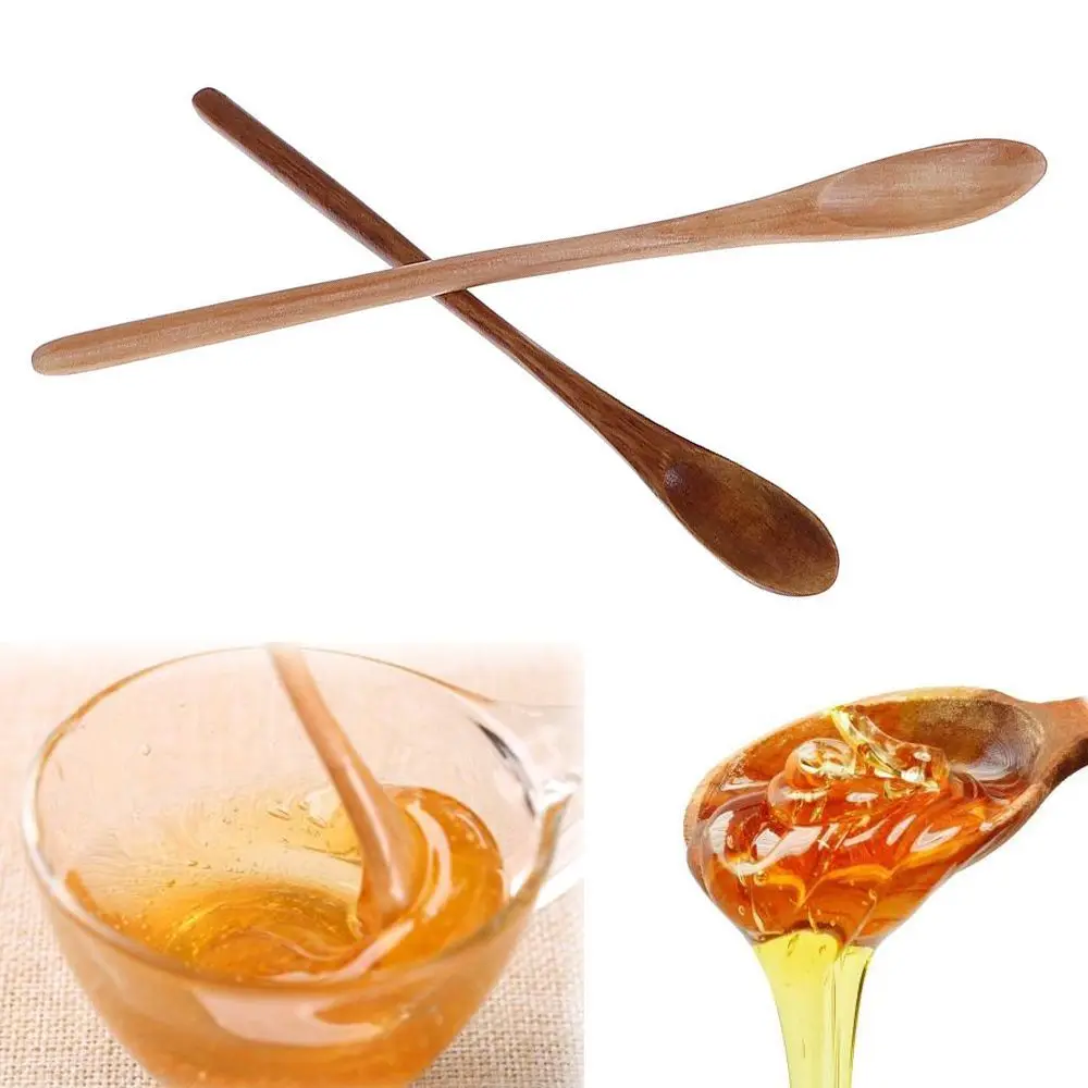 

Handmade Home Living Rice Soup Kids Spoon Kitchen Dining Wooden Spoon Coffee Accessories Long Handle Honey Tea Scoops