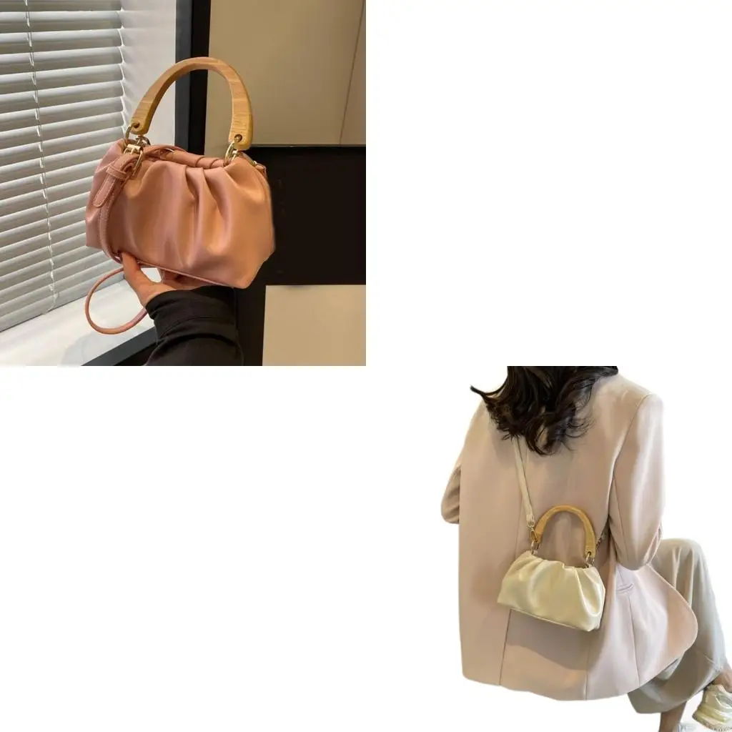 

Large Capacity Bag for Women Simple Handbag Purse PU Leather Shoulder Bag Ruched Crossbody Bag Shopping Bag