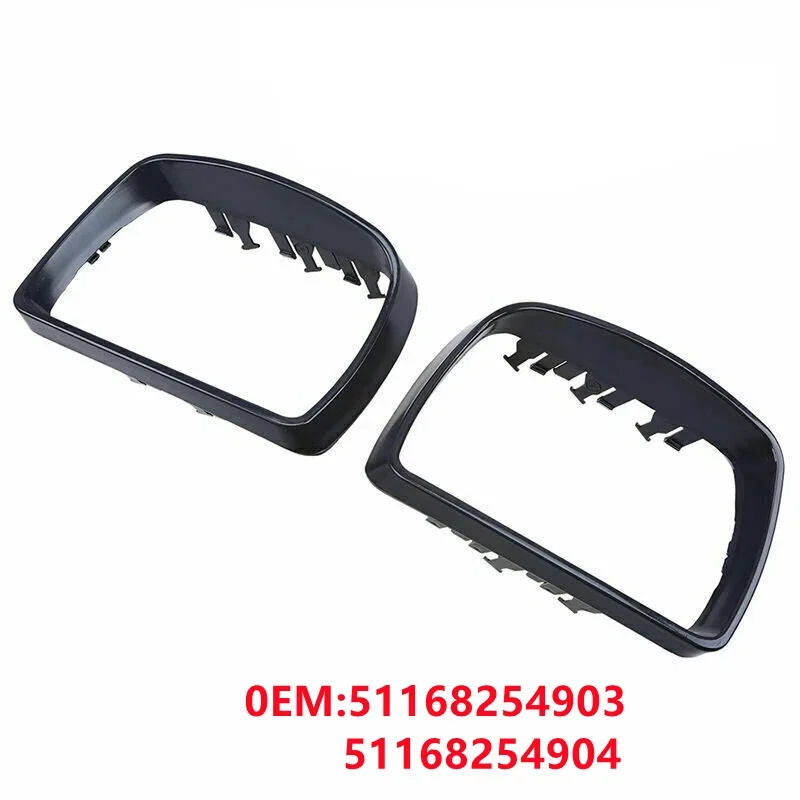For BMW Maintenance Black Mirror Outer Frame OEM Left 51168254903 OEM Right 51168254904 Replacement Installation