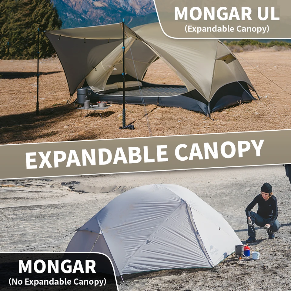 Naturehike Mongar UL PRO 1-3 人用テント 20D 超軽量旅行防水