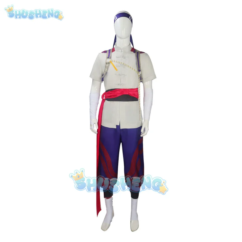 Liu Kang Cosplay Costume Mortal Kombat 1 Vest, Belt, Headwear, Bandage Halloween Party Chinese Style Fashion Uniform Man Set