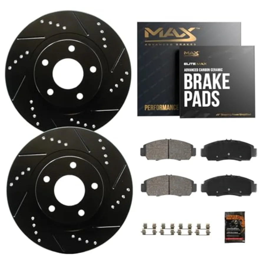 

Rear Brake Kit For 2015-2020 F-150 w/Electric Parking Brake Carbon Ceramic Brake and Rotor Kit Drilled Slotted Brake Rotors