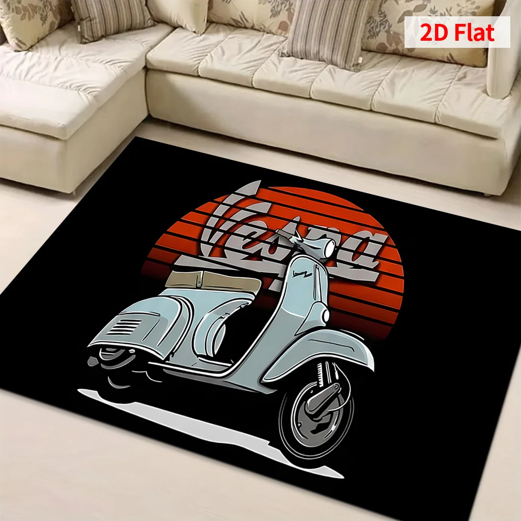 Vintage Scooter Cartoon Style Retro Design Door Mat for Entryway Hallway Floor Protector Mat Home Decor Accent Mat 40x60cm Size