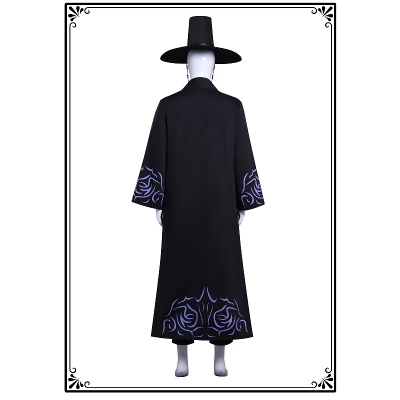 애니메이션 데몬 헌터 사자 보이 진 코스프레 의상 K팝 그룹 노래 한국 스타일 남성 정장 모자 블랙 Y2K 고딕 할로윈 코스프레