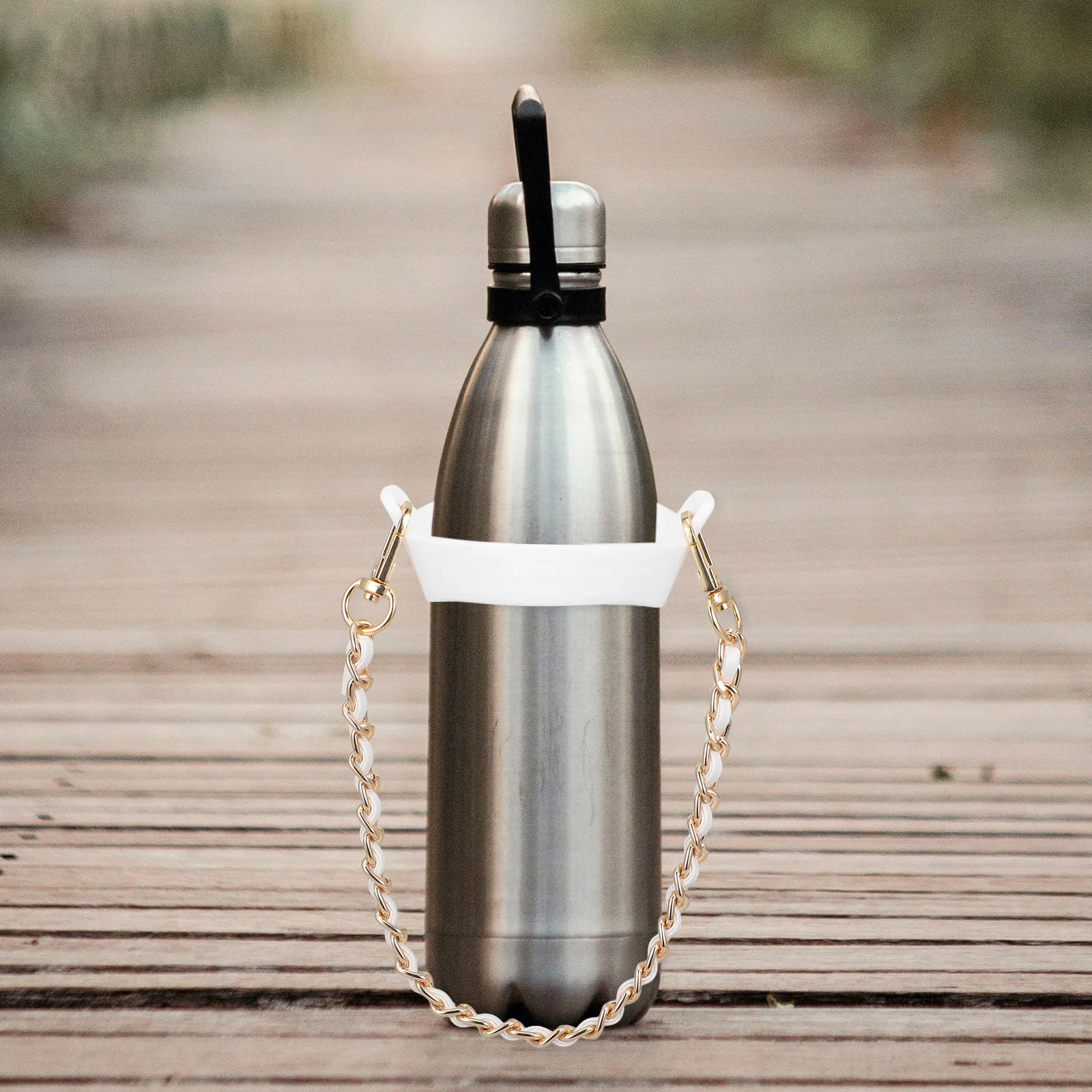 

Silicone Bottle Travel Kettle Strap for 8 40oz Water Cups White Portable Camping Travel Kettle Sling Strap Holder