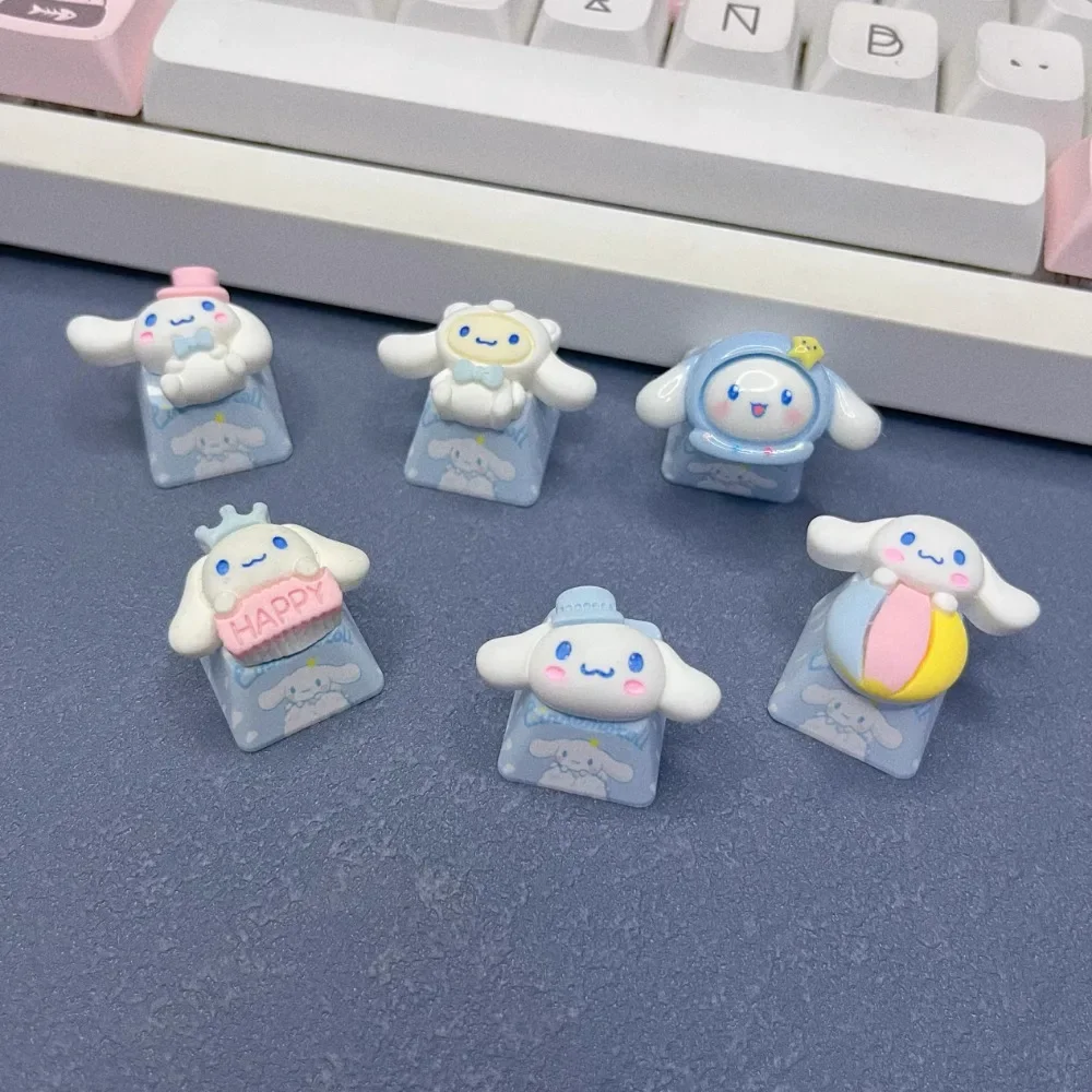 

Anime Cute Cinnamoroll Cartoon Animals Keycaps For Horizontal Axis Mechanical Keyboards Keycap DIY Handmade R4 ESC Game Key Cap