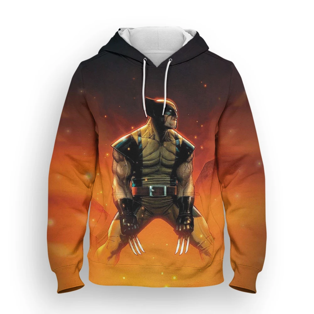 Marvel Wolverine 3D Printed Men\'s Hoodie Street Hip Hop Casual Top Outdoor Sports Fitness Fashion Men\'s Sweatshirt Sweater