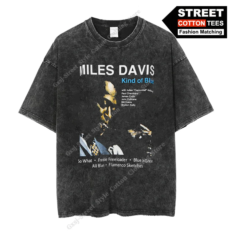 T-shirt Miles Davis tipo di blu modale Jazz Herbie Hancock stampa abbigliamento uomo donna maniche corte cotone retrò lavato magliette