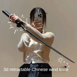 New Weapon Set 3D Gravity Knife Katana Telescopic Folding Samurai Sword Role Playing Photo Props Children's Battle Toy Gifts