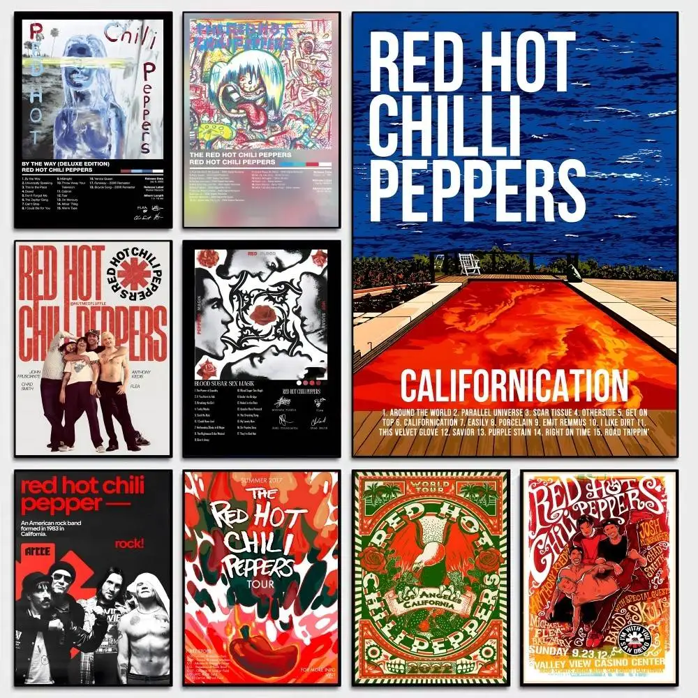 R-Red Hot C-Chili P-Peppers Classic Anime Poster Waterproof Paper Sticker Coffee House Bar Room Wall Decor