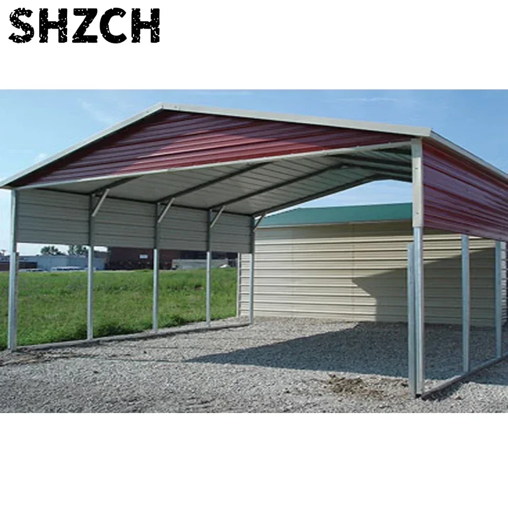 Cheap Portable Metal Car Shed Metal Frame Garage Prefab Ready Made Durable Portable Metal Cantilever Park Carports Sale