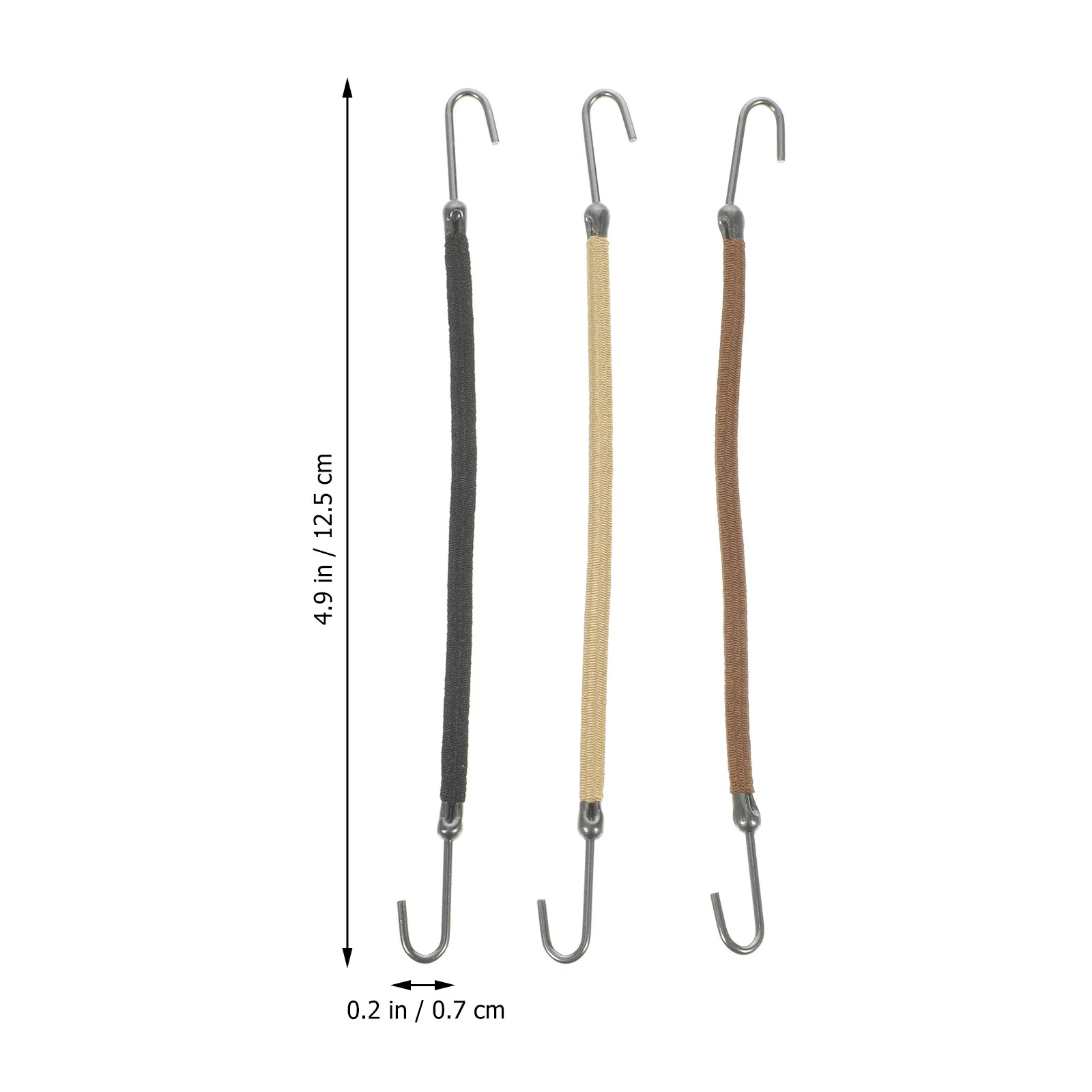 15Pcs Hair Hook Rope Elastic Cord Band Ties for Thick Styling Ponytail Holder Lightweight Smooth Practical Useful Exercise