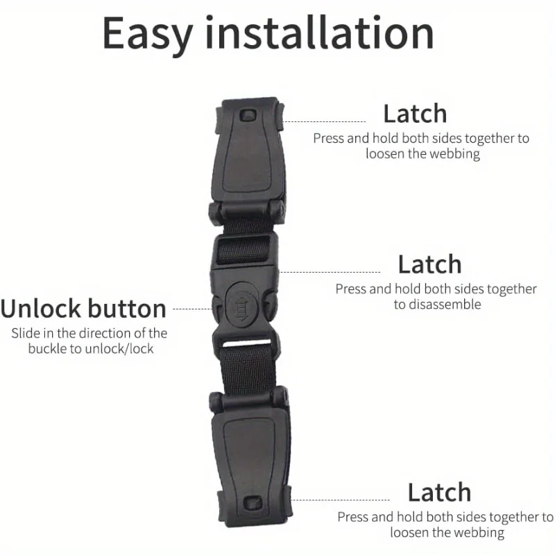 Car seat cushion buckle - A safety belt fixing buckle with a chest strap buckle included