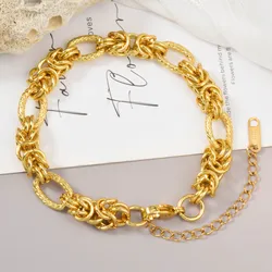 Fashion18K Gold Plated Bracelet Lock Chain Wrist Chain Accessory Bracelets Jewelry Gift For Women Men