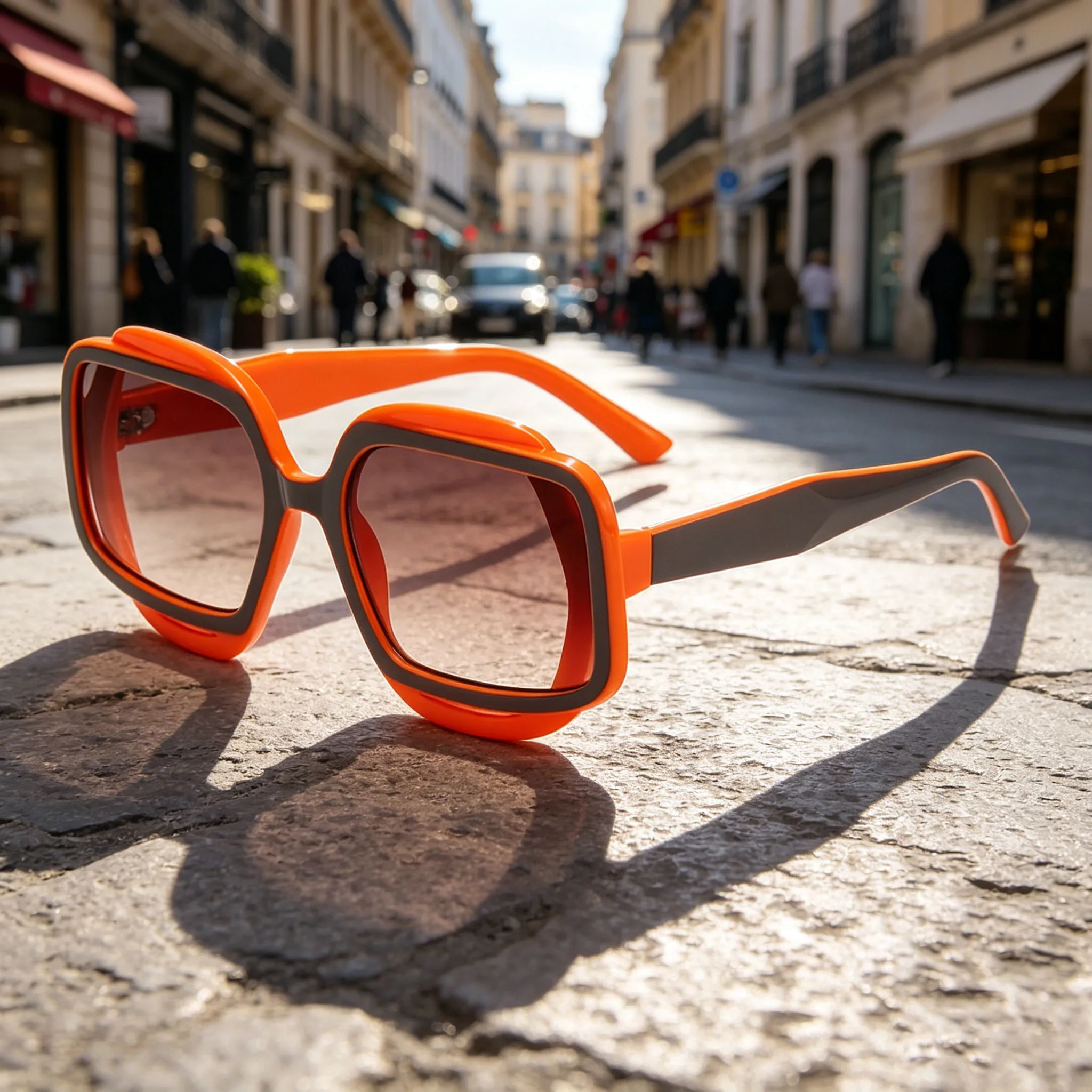 

2026 New Trendy Polygonal Color Contrasting Women's Sunglasses Retro Outdoor Neutral High Quality UV400 Sunscreen Glasses