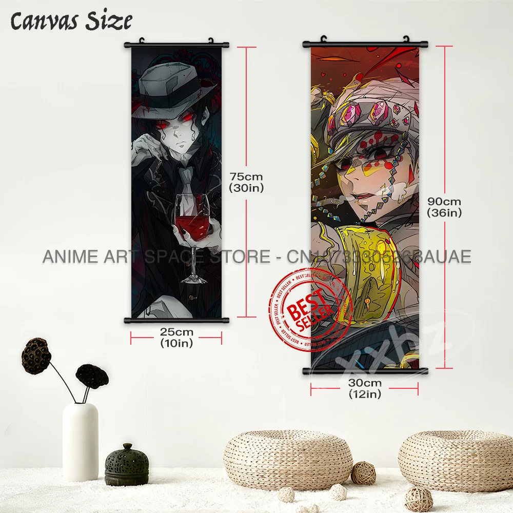 Dämon Slayer Hängende Malerei Home Dekoration Leinwand Anime Poster Tanjirou Wand Kunst Nezuko Schriftrollen Bild Mode Wohnzimmer