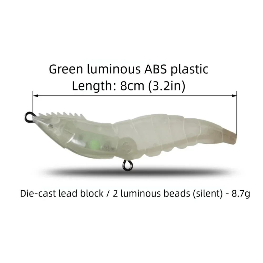 3 Stück 2025 8 cm Köder Embryo Körper Drillinge lebensechte Augen sinkender Köder transparent künstlich unlackiert hart