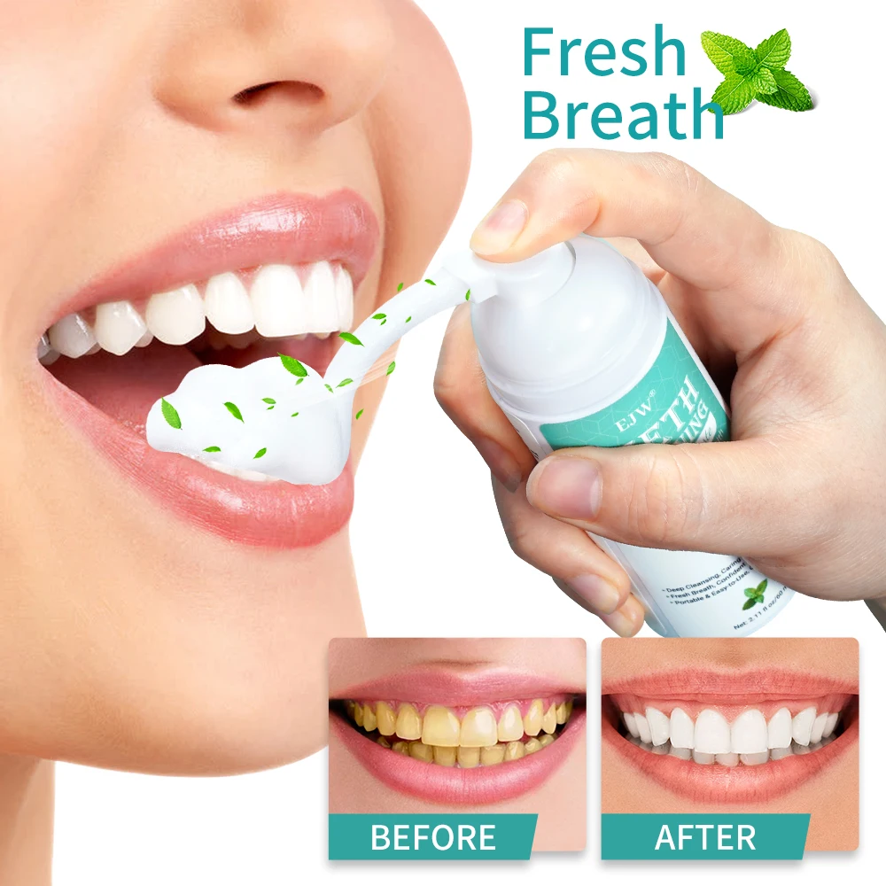 

Пенящаяся зубная паста, зубная паста для удаления пятен, отбеливающая пенка для зубов, отбеливающий мусс для полоскания рта с содой и мятой