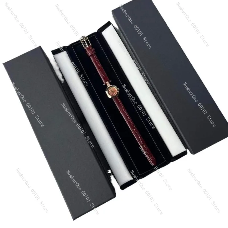 

Christmas Limited Edition Amber Retro Court Style Marard Octagonal Mini Ladies' Watch, Stylish and Elegant Timepiece for Women