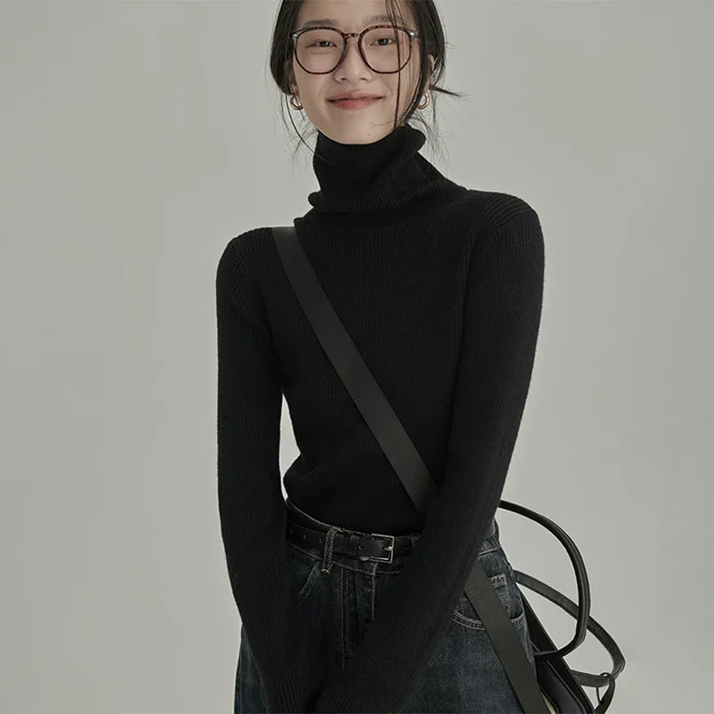 

Новые однотонные тонкие женские пуловеры, французские теплые простые базовые пуловеры, женские розовые, черные, синие вязаные свитера