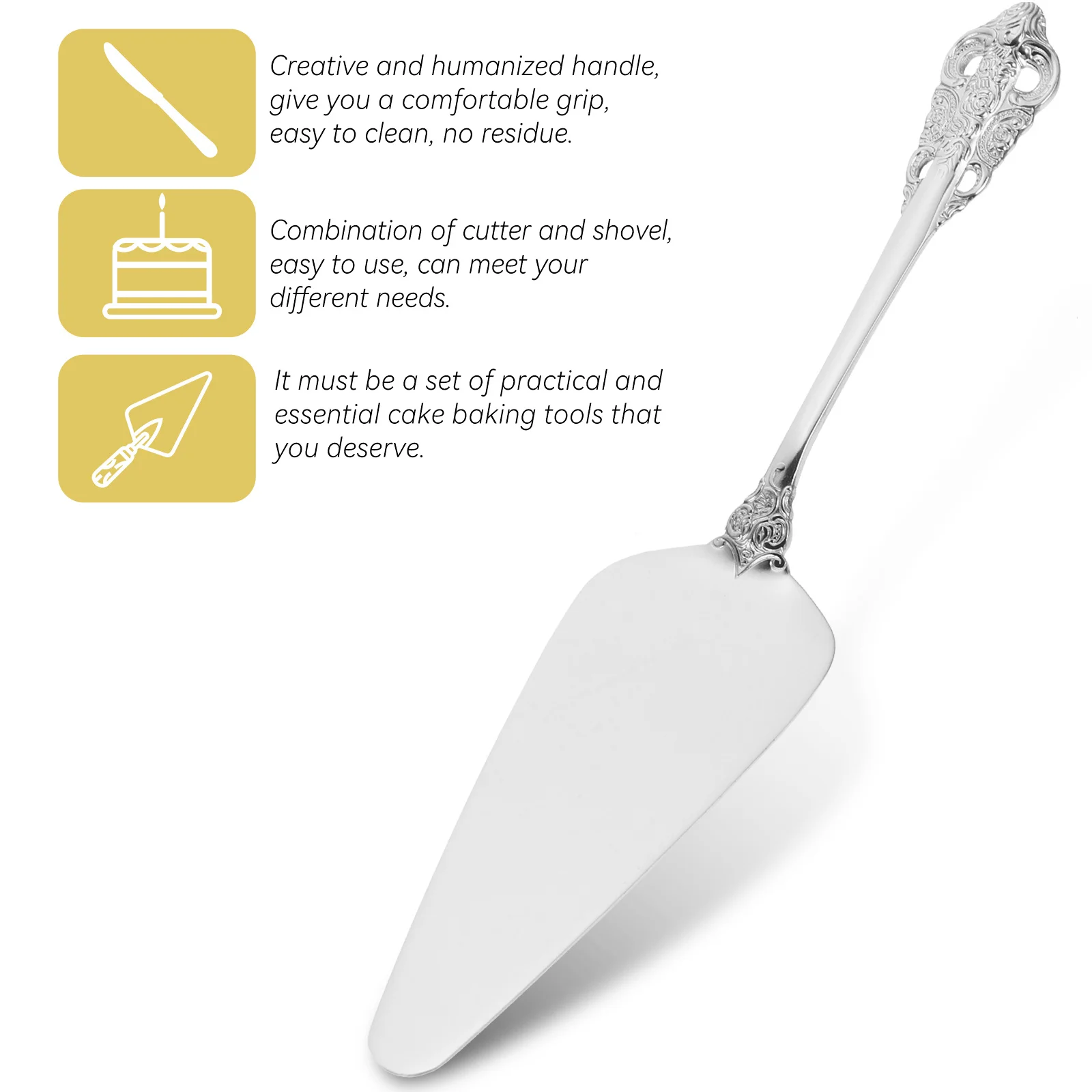 

Stainless Steel Cake Spatula Fine Jagged Cutter for Even Slices Wedding Birthday Pizza Cake Server Offset Spatula Kitchen