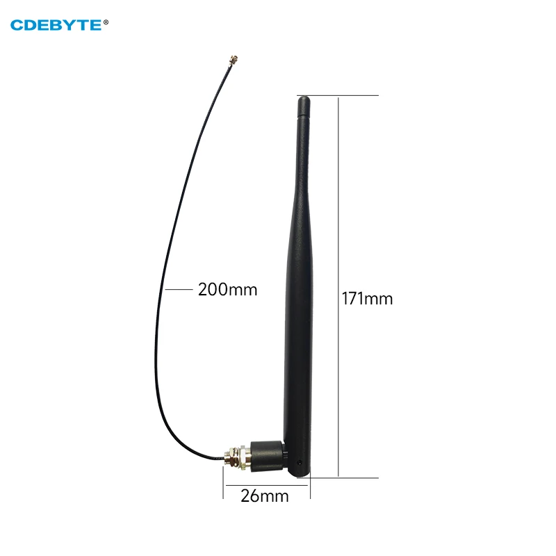 CDEBYTE-antena plegable de barra de goma flexible, banda ancha de frecuencia pequeña, VSWR, 90 °, 2 piezas, IPEX-1, 230/470/868/915MHz, 3dBi