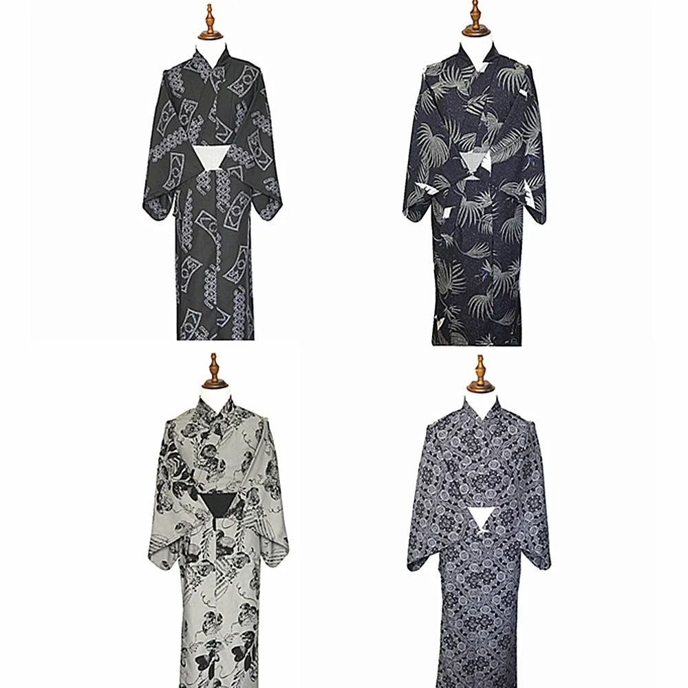 Japanese kimono yukata men's traditional style, sweat-absorbing, quick-drying, anti-wrinkle texture free belt