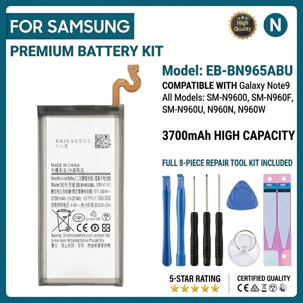 Replacement EB-BN965ABU Battery For Samsung Galaxy Note 9 SM-N9600 SM-N960F N960U 3700mAh 3.85V Rechargeable Li-ion Battery