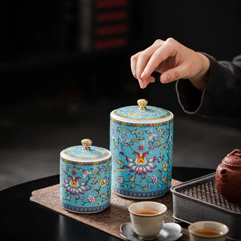 

Ceramic Small Size Tea Jar High-Grade Enamel Sealed Jar Household White Porcelain Snack Storage Jar