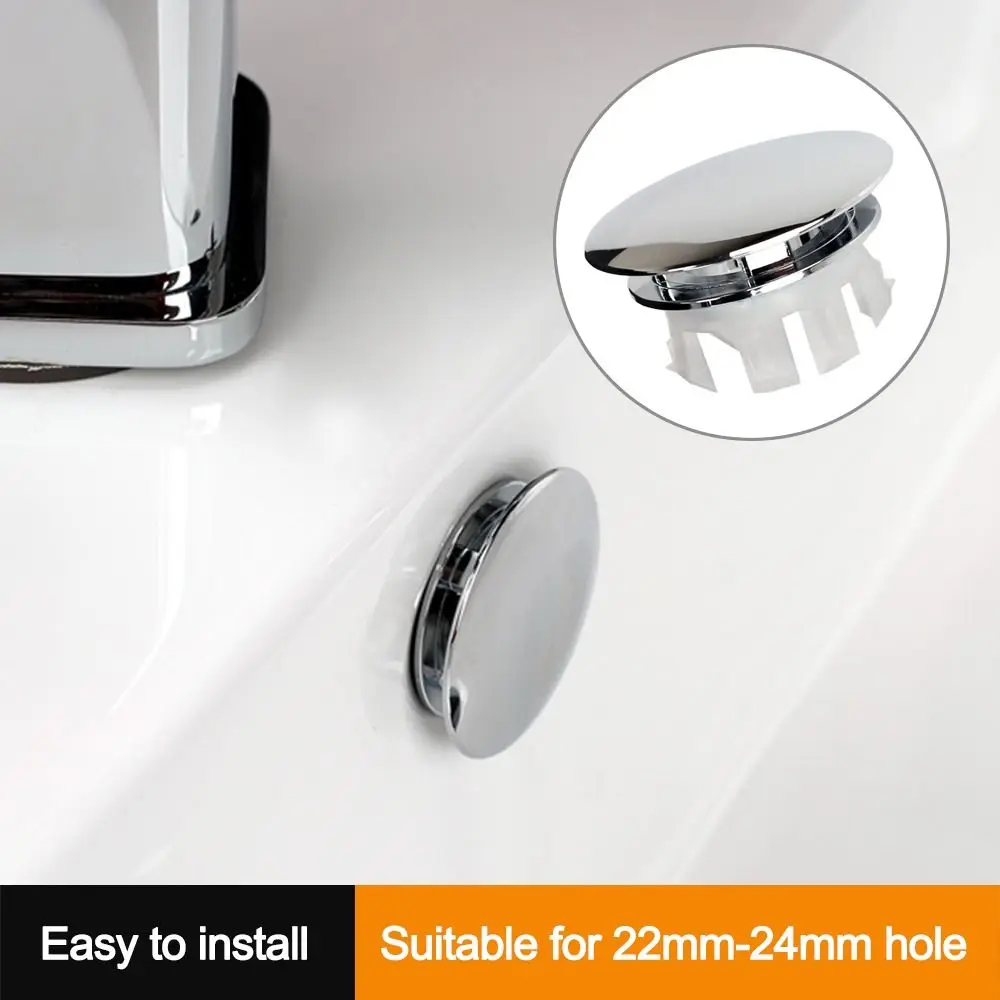 Sink Overflow Covers Trim Ring Cap Kitchen Bathroom Sink Bathtub Round Double Layer Replacement Hole Cover For 22mm-24mm Hole