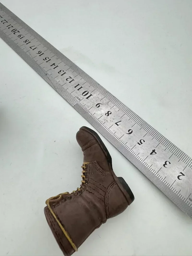 1/6 Male Soldier  Leather Ankle Boots WII Shoes Hollow Combat Boots Model for 12" Figures Doll
