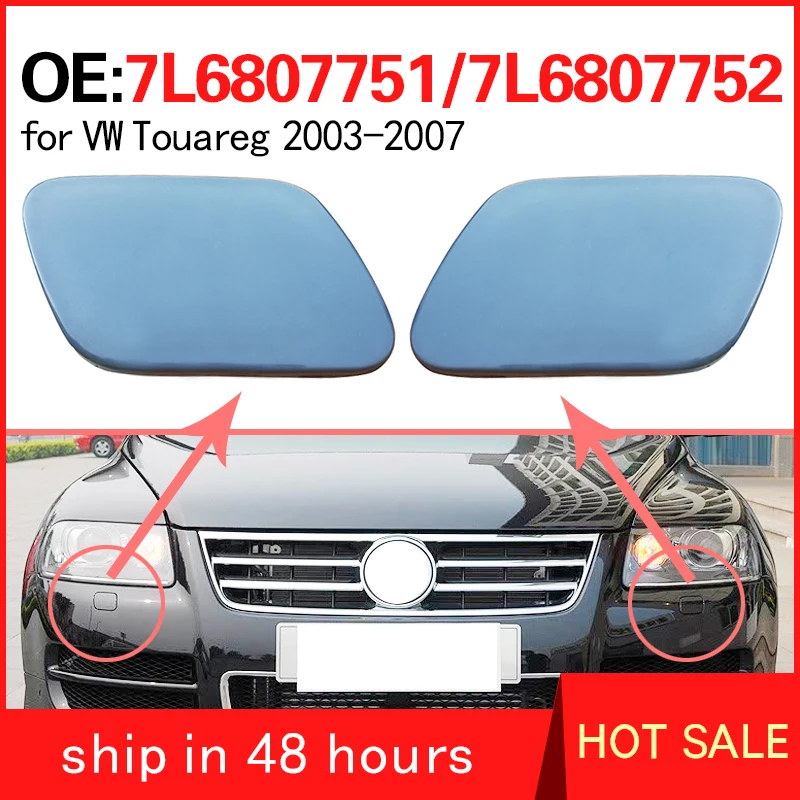 7L6807751 7L6807752 für Volkswagen VW Touareg 2003-2007 Scheinwerfer-Wassersprühabdeckung Vordere Zierleiste Dekorative Abdeckung Reinigung