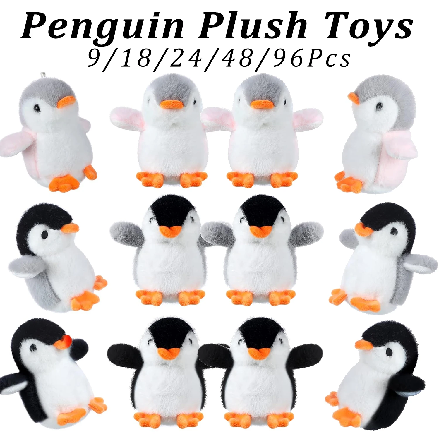 9-96 pçs mini pinguim de pelúcia pendurado pinguim brinquedos pequeno pinguim chaveiro meia dos namorados coisas presentes de aniversário