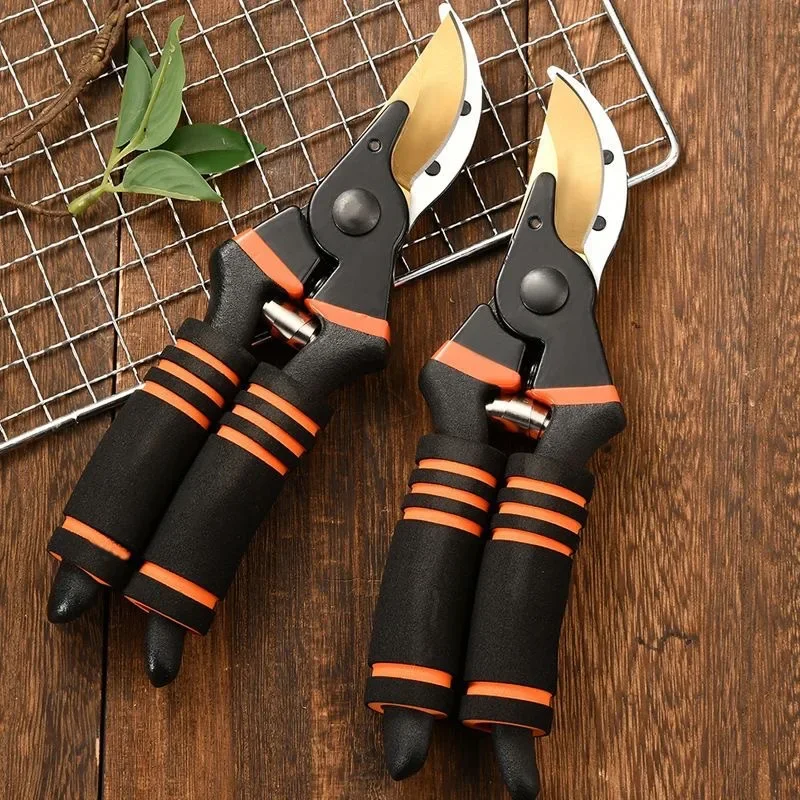 Fruit tree pruning scissors, gardening grafting scissors, garden scissors, three rings, sponge handle pruning scissors