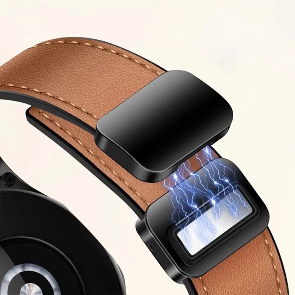 20/22mm Silicone+Leather Strap For Xiaomi Watch S5-4-3-2 Magnetic Buckle Watchband Amazfit Balance 3 2 1/Bip 6 5 Max/Helio Belt view 4