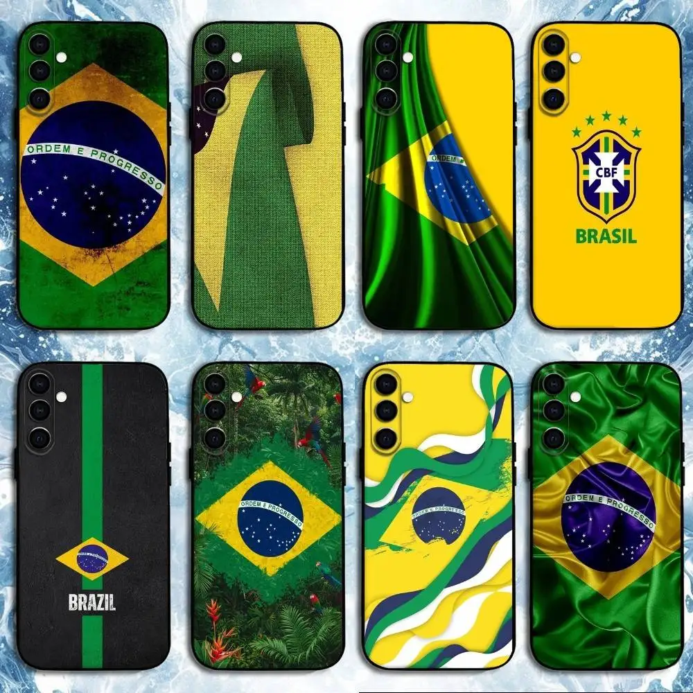 

Funny Brazil flag Phone Case For Samsung Galaxy A73,A72,A71,A70,A53,A52,A51,Others Soft Black Shell