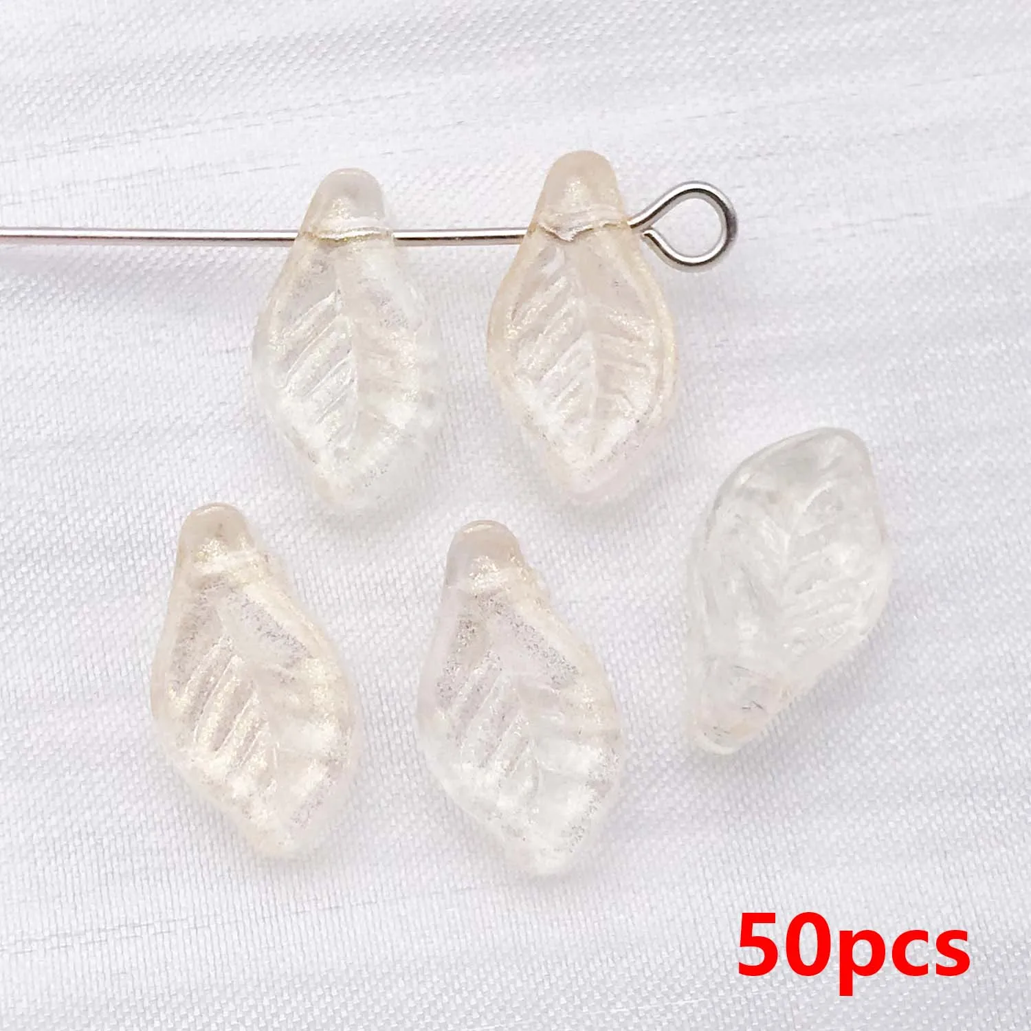50 stuks 7*12mm Kleurrijke Glazen Blad Spacer Kralen, Losse Kralen voor DIY Armbanden Kettingen Oorbellen Sieraden Maken Accessoires