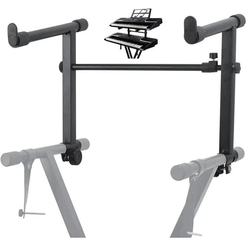 Keyboard Stand Extension Adapter Black Adjustable Metal 54 88 Key Z Style Double Stand Extender X Style Stands