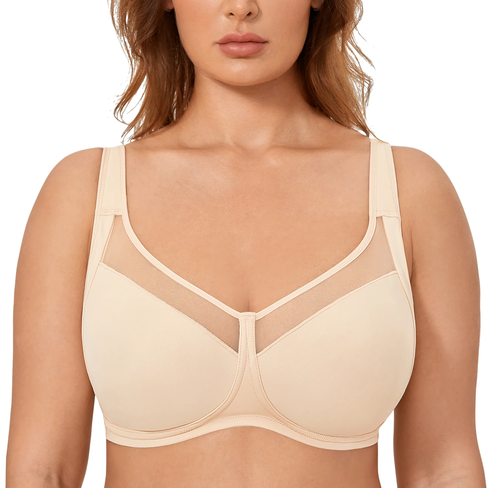 Women\'s Minimizer Plus Size Full Coverage Wireless Unlined Support Bras