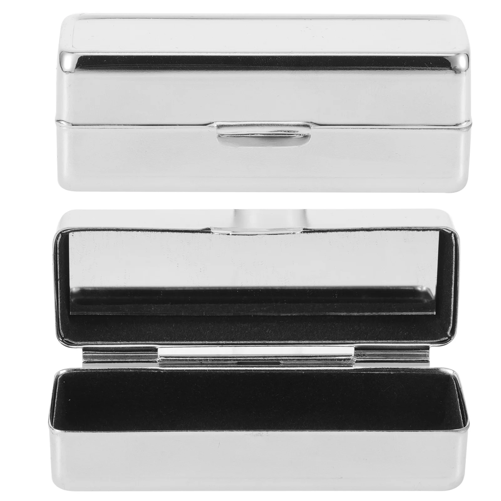 2pcs Square Lipstick Box Retro Portable Storage Case For Lipstick Lip Balm Essential Oil Roller Mini Makeup Organizer Durable