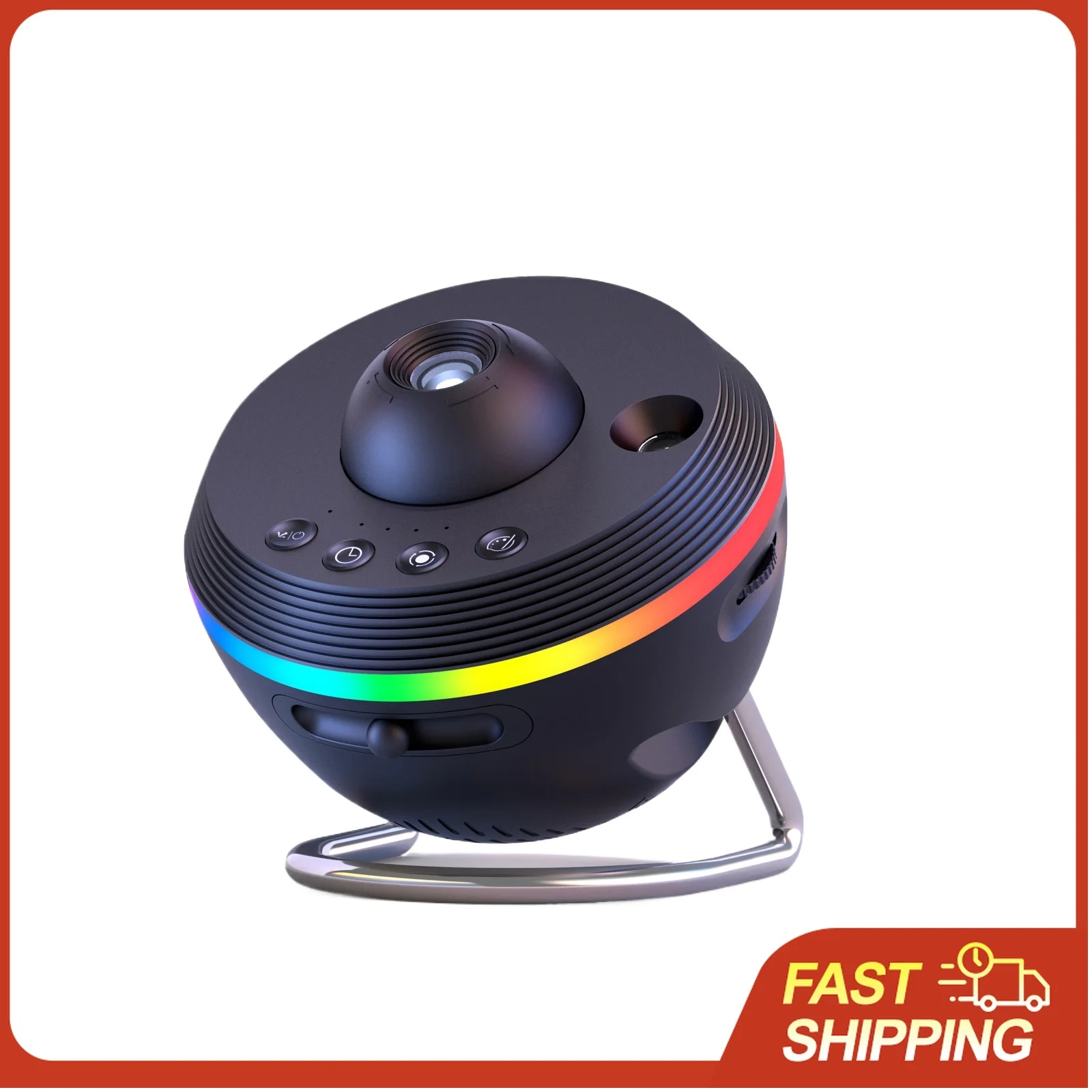 Meteor Effect Star Projector with Decorative Ring, 12 Films & Remote for Bedroom Galaxy Night Light