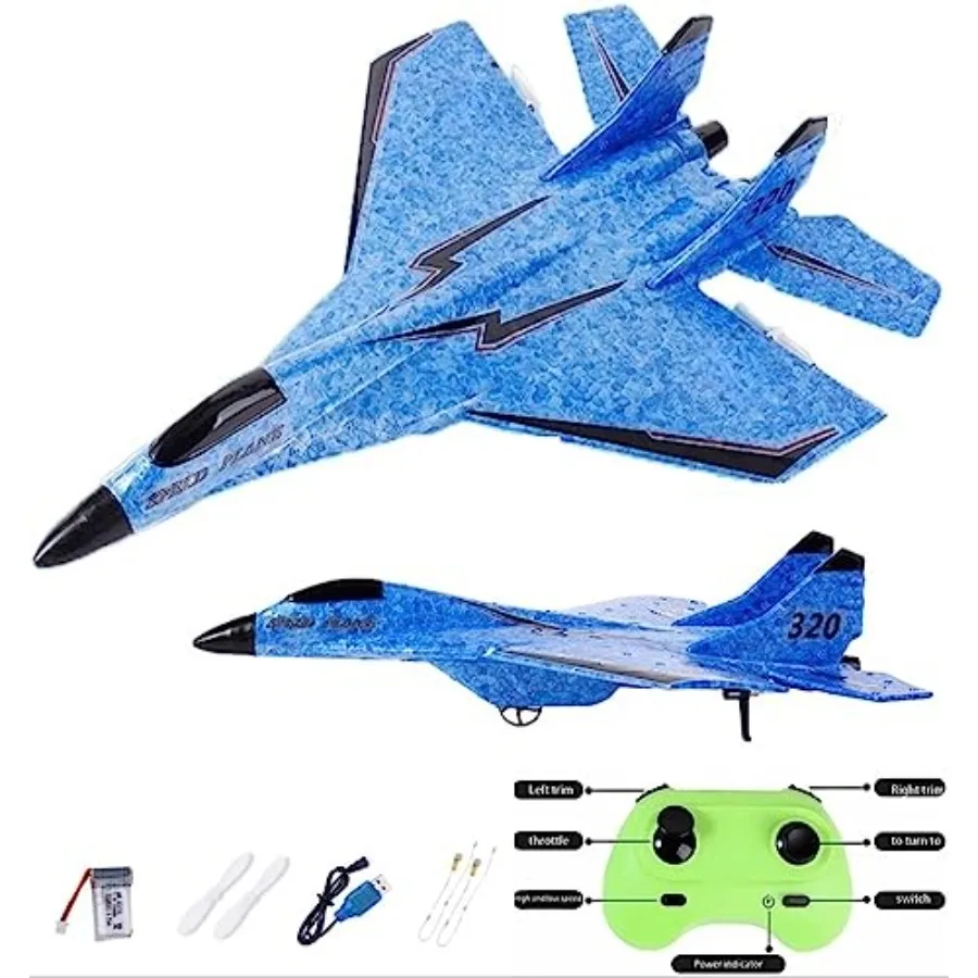 

Remote Control Wirel Airplane Toy with Lights, Su-35 Rc Glider 2 Channel 2.4 GHZ Remote Control Planes, Outdoor Foam Rc Aircraf