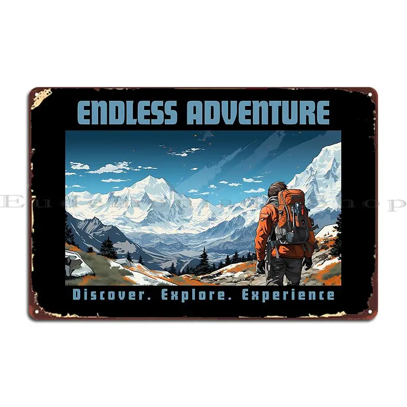 Endless Adventure Your Path To Excitement Explore Discover Repeat Metal Sign Customized Decoration Bar Tin Sign Poster