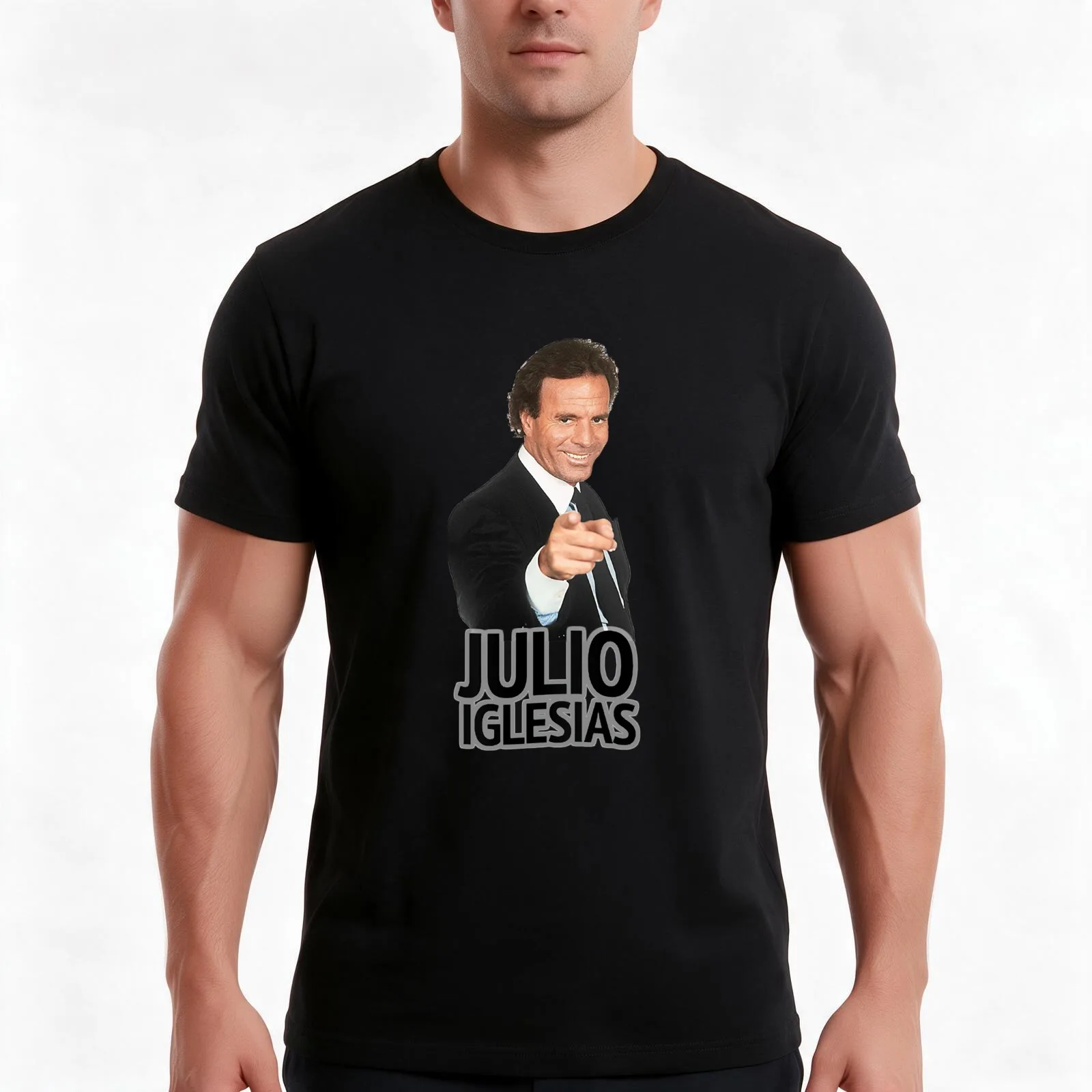 Lover Gift Julio Iglesias From Mowan79 Gift For Fan T-Shirt Summer Casual Cotton Tee Oversized Streetwear Tops 100% Cotton